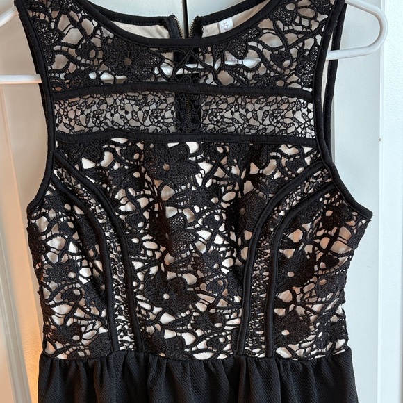 Xhilaration Black and Cream Lace Mini Dress - Picture 2 of 6